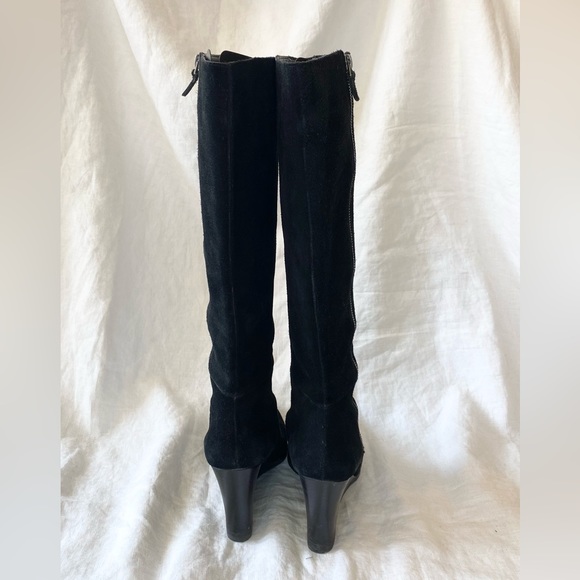 Franco Sarto Watch Boots Suede Knee High Wedge Boots - Picture 3 of 16